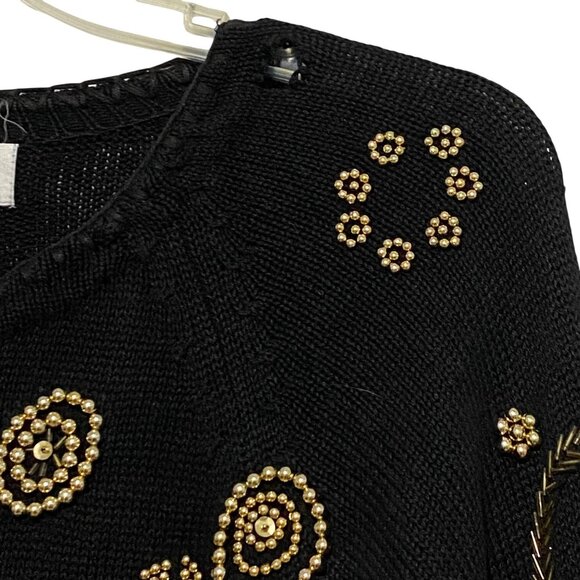 Vtg Beaded Embellished Cardigan Sweater S Hollywood Regency Project Piece Prop - Picture 2 of 5